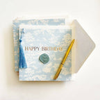 Happy Birthday Blue Toile Card