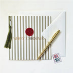 Merry Christmas Pinstripe Green Card
