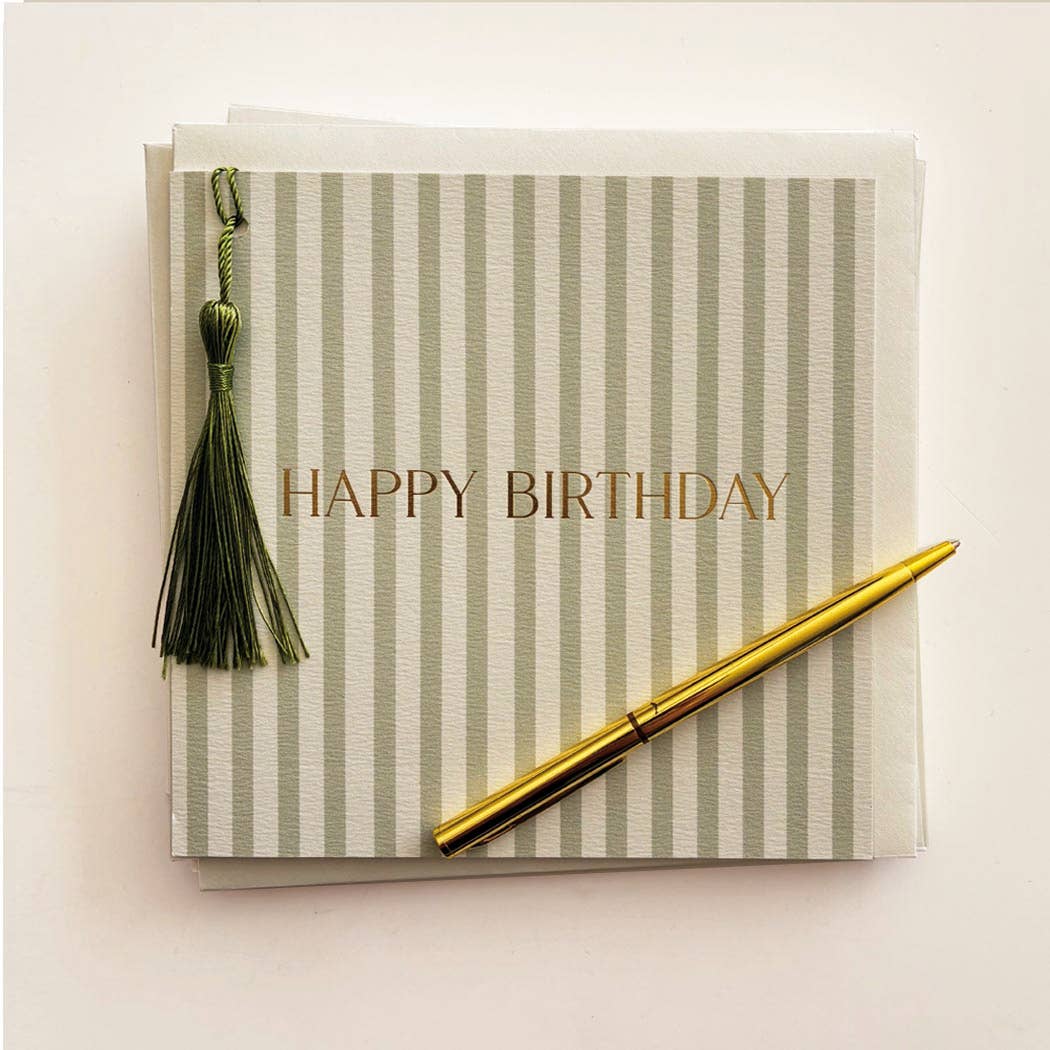 Happy Birthday Pinstripe Card