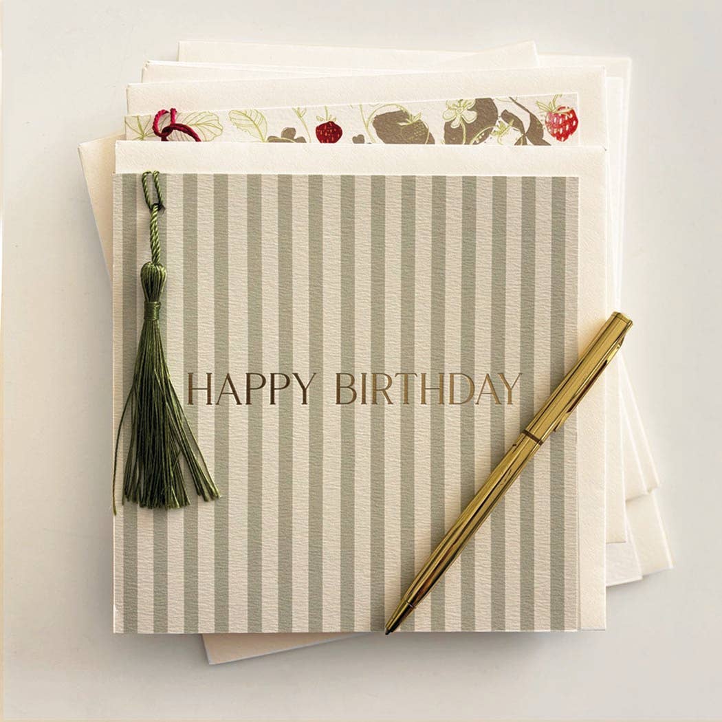 Happy Birthday Pinstripe Card