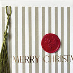 Merry Christmas Pinstripe Green Card