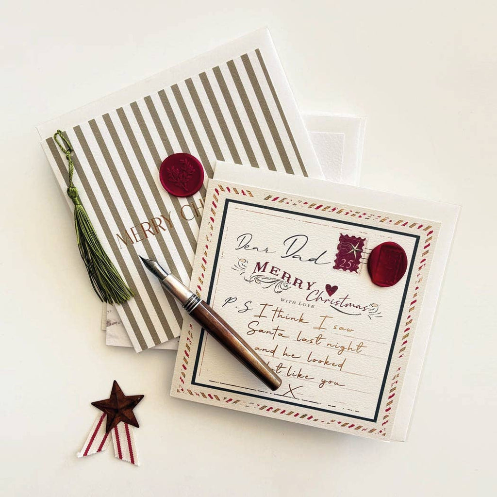 Merry Christmas Pinstripe Green Card
