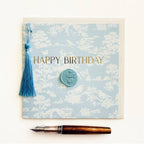 Happy Birthday Blue Toile Card